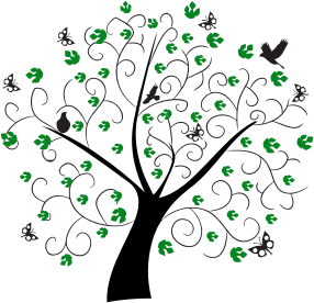 openclipart圖庫：Abstract Tree And Butterflies