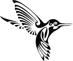 openclipart圖庫：Tribal Hummingbird Silhouette