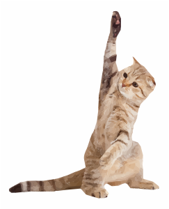 openclipart圖庫：Cat with paw up