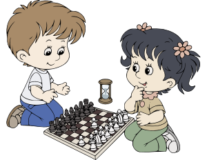 openclipart圖庫：Kids Playing Chess