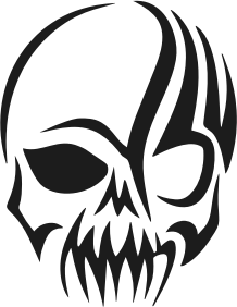 openclipart圖庫：Tribal Skull Silhouette