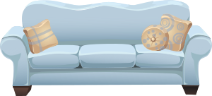 openclipart圖庫：Powder blue sofa