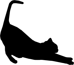 openclipart圖庫：Stretching Cat Silhouette
