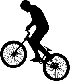 openclipart圖庫：Man On Bike Silhouette