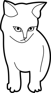 openclipart圖庫：sitting cat outline