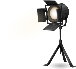 openclipart圖庫：Stage spotlight on tripod, from Glitch