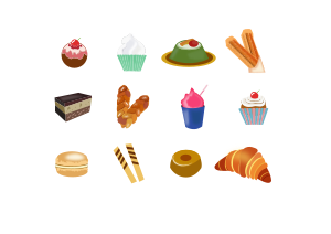 openclipart圖庫：Icons Dessert from around the world