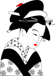 openclipart圖庫：Japan Woman Black and White