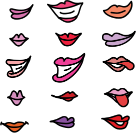 openclipart圖庫：Set of girly lips