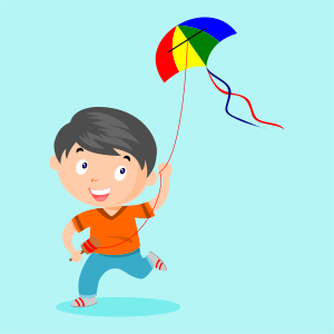 openclipart圖庫：playing kite 