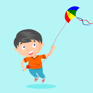 openclipart圖庫：playing kite animation