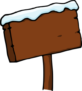 openclipart圖庫：Snowy signboard