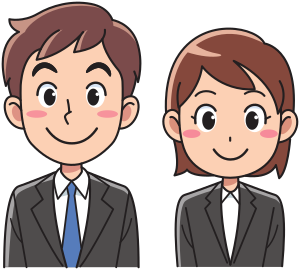 openclipart圖庫：Business man and woman - positive looking