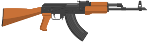 openclipart圖庫：Kalashnikov (flat)