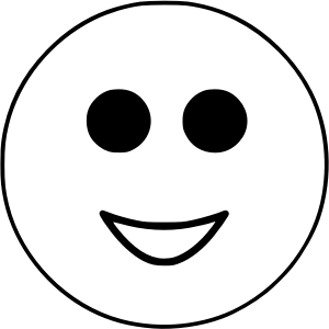 openclipart圖庫：Happy smiley emoji face black and white