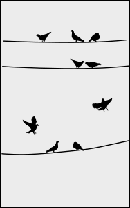 openclipart圖庫：Pigeons on wires