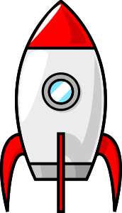 openclipart圖庫：A cartoon moon rocket