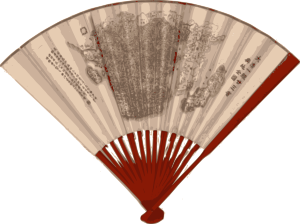 openclipart圖庫：Asian Fan with a map - 1890