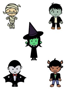 openclipart圖庫：Classic Halloween Monsters - Colour