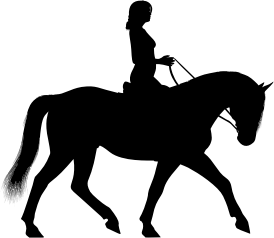 openclipart圖庫：Woman Riding Horse Silhouette