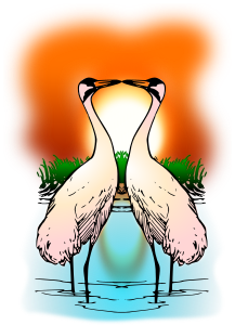 openclipart圖庫：Two Love Whooping Crane