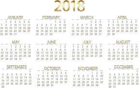 2018 calendar small