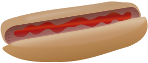 openclipart圖庫：Hot dog with ketchup