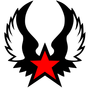 openclipart圖庫：Red winged star (Estrella-roja-alada)