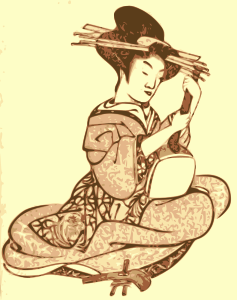 openclipart圖庫：Geisha with a Shamisen