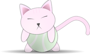 openclipart圖庫：Kitty on Tennis Ball