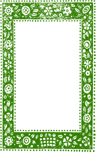 openclipart圖庫：Green Ethnic Nature Frame