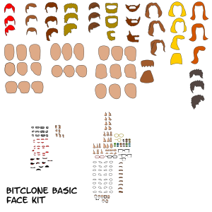 openclipart圖庫：Bitclone Basic Face Kit