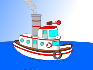 openclipart圖庫：Animated Cartoon Tugboat