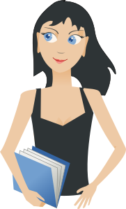 openclipart圖庫：student - girl with book