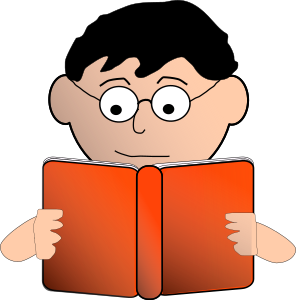 openclipart圖庫：reading man with glasses