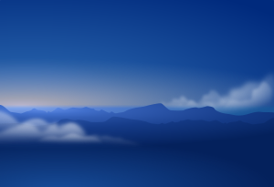 openclipart圖庫：blue horizon silhouette + clouds
