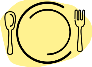 openclipart圖庫：Dinner Plate with Spoon and Fork
