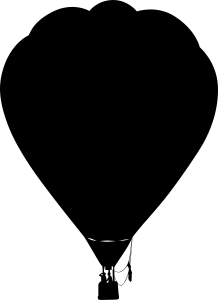 openclipart圖庫：Hot Air Balloon outline silhouette