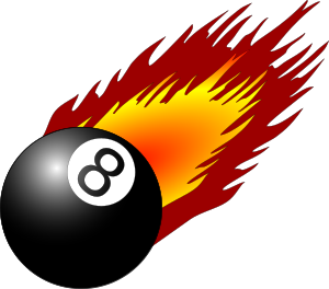 openclipart圖庫：8ball with flames