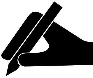openclipart圖庫：mano con penna - hand and pen