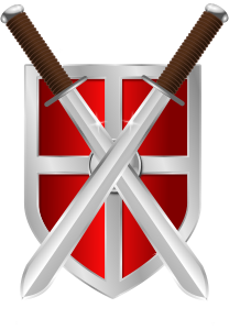 openclipart圖庫：swords and shield