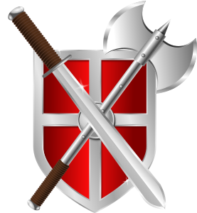 openclipart圖庫：sword, battleaxe & shield
