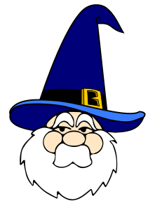 openclipart圖庫：Wizard in blue hat