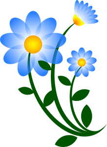 openclipart圖庫：Blue Flower Motif