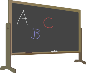 openclipart圖庫：Blackboard with Stand and Letters