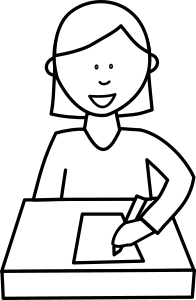 openclipart圖庫：Élève écrivant / Student writing