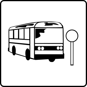 openclipart圖庫：Hotel Icon Near Bus Stop