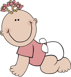 openclipart圖庫：Baby girl crawling