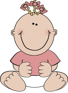 openclipart圖庫：Baby girl sitting