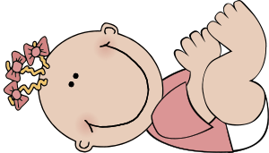 openclipart圖庫：Baby girl lying